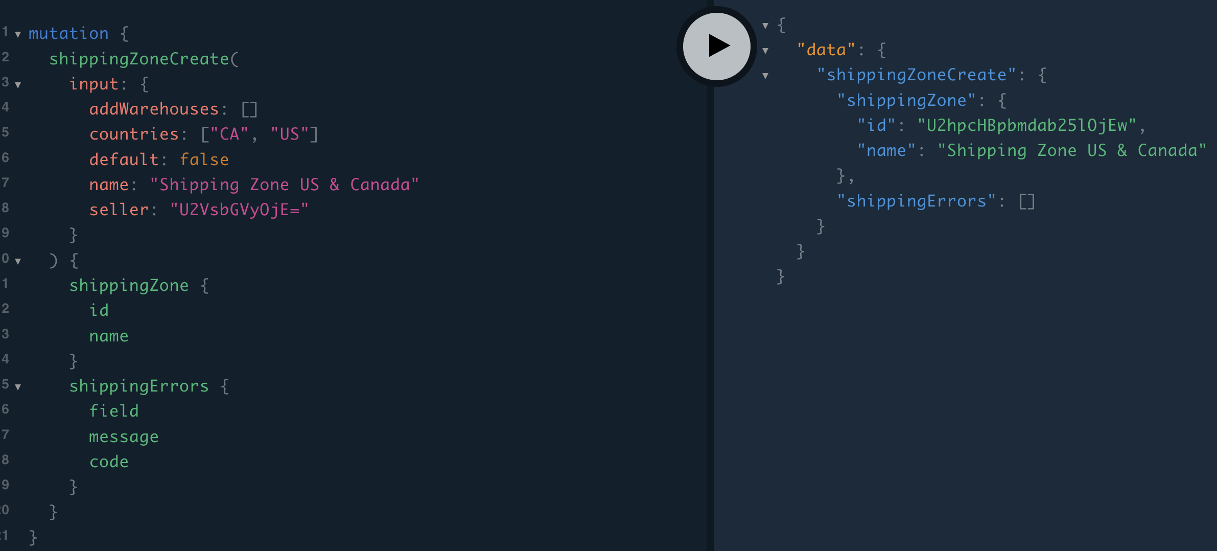 Create shipping zone