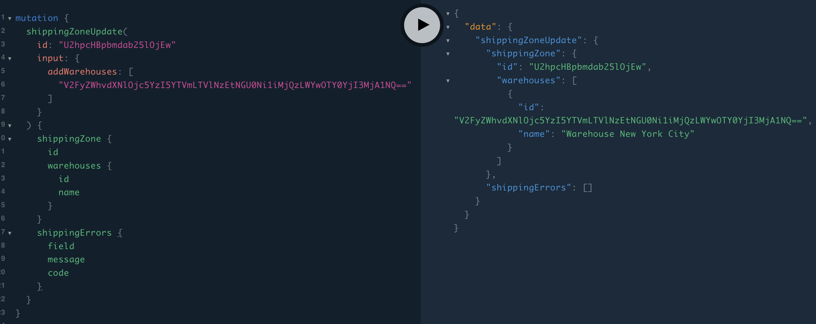 update shipping zone