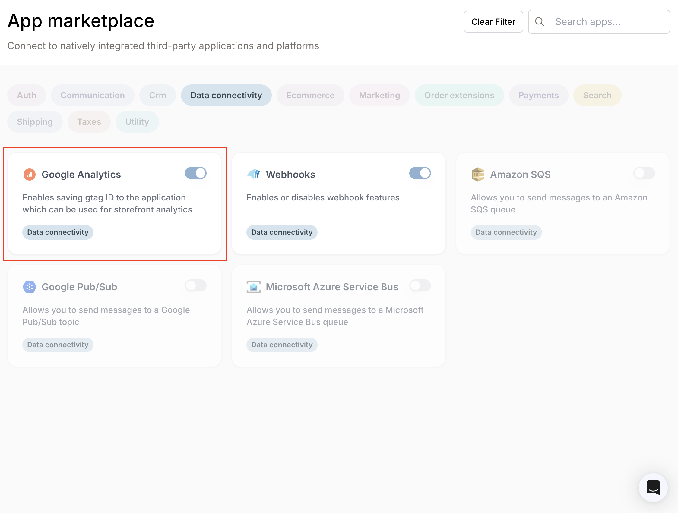 Google Analytics Marketplace Activation